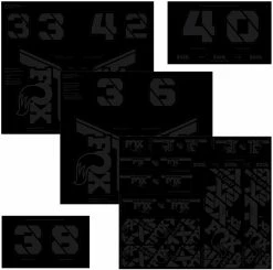 Fox Racing Custom Fork Und Shox Kit Aufkleberset -Fahrrad Verkaufsladen 803 01 732 FOX Decal 2021 AM Custom Fork and Shock Kit Stealth Black 2